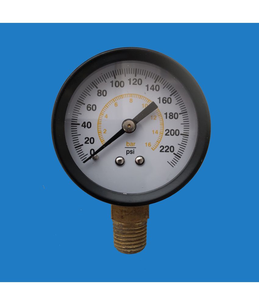 Manometro Pressione 0 4 Bar Manometro 0-60 PSI E 0-4 Bar - Quadrante 40 Mm, Attacco Inferiore 1/8 BSPT, Per Misurazione Pressione Manometro Da 0 4 Bar - Foto 4